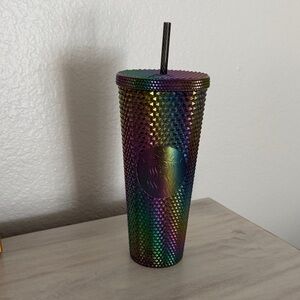 Starbucks 2023 Oil Slick Studded Tumbler with Black Straw 24oz